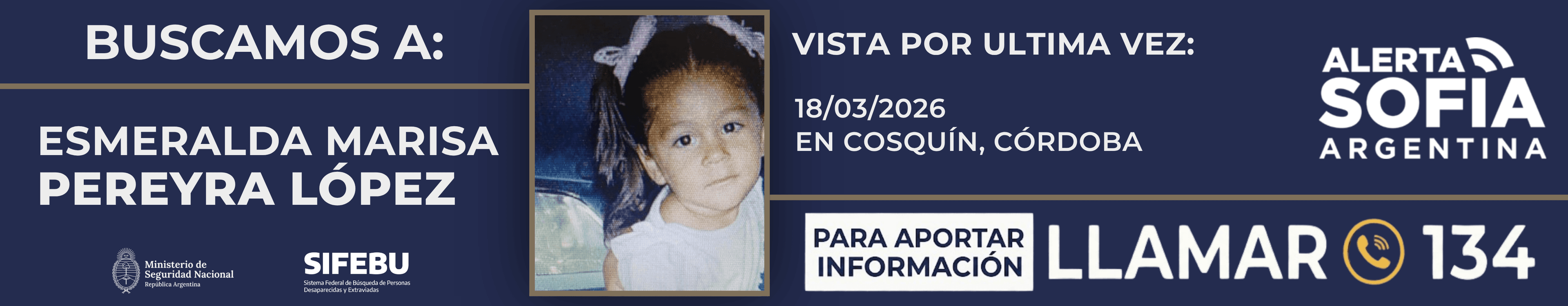 Alerta Sofía — Esmeralda Marisa Pereyra López